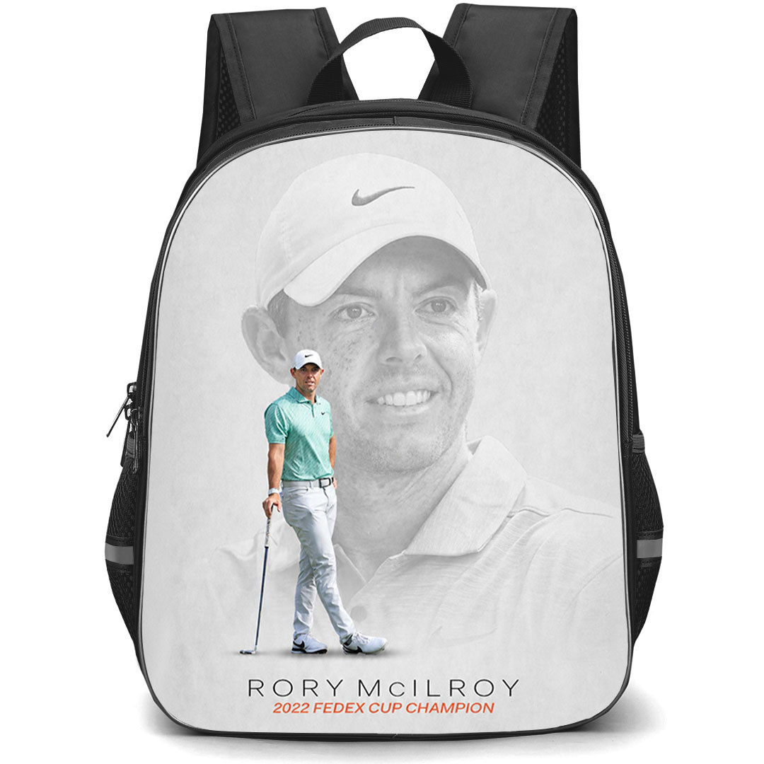 Golf Rory McIlroy Backpack School Bag StudentPack - Rory McIlroy 2022 FedEx Cup Champion Grayscale Poster