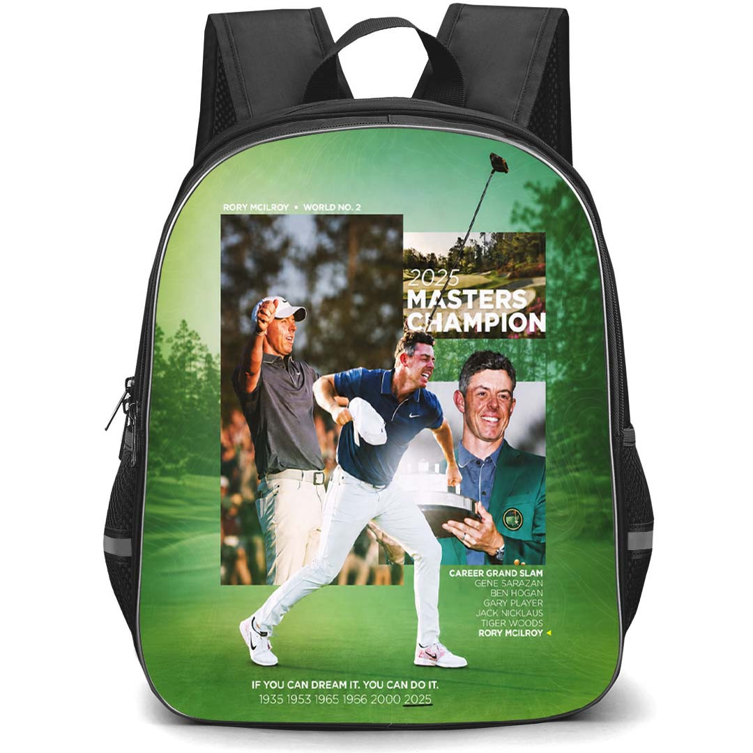 Golf Rory McIlroy Backpack School Bag StudentPack - Rory McIlroy 2025 Masters Champion Poster