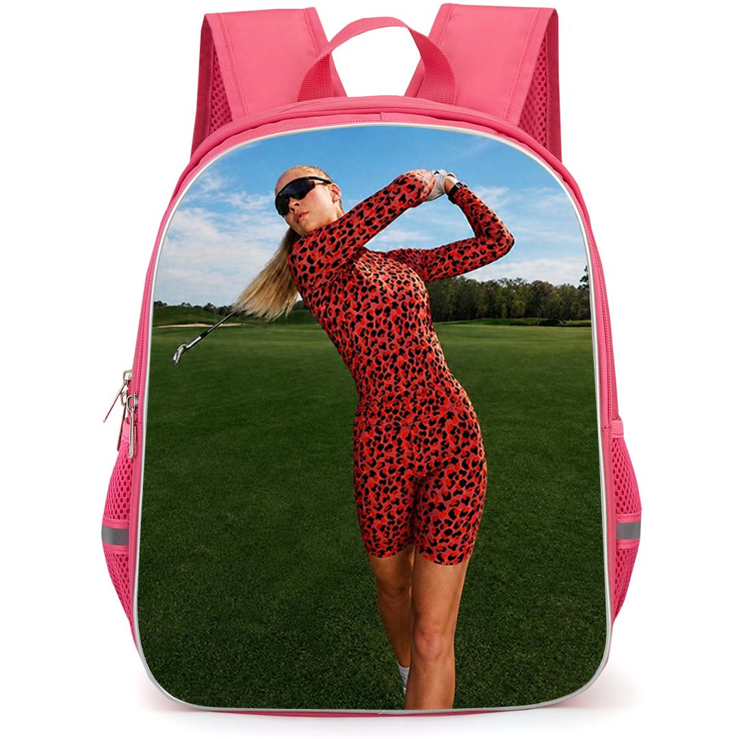 Golf Nelly Korda Backpack School Bag StudentPack - Nelly Korda Wears Red Leopard Sportswears Poster