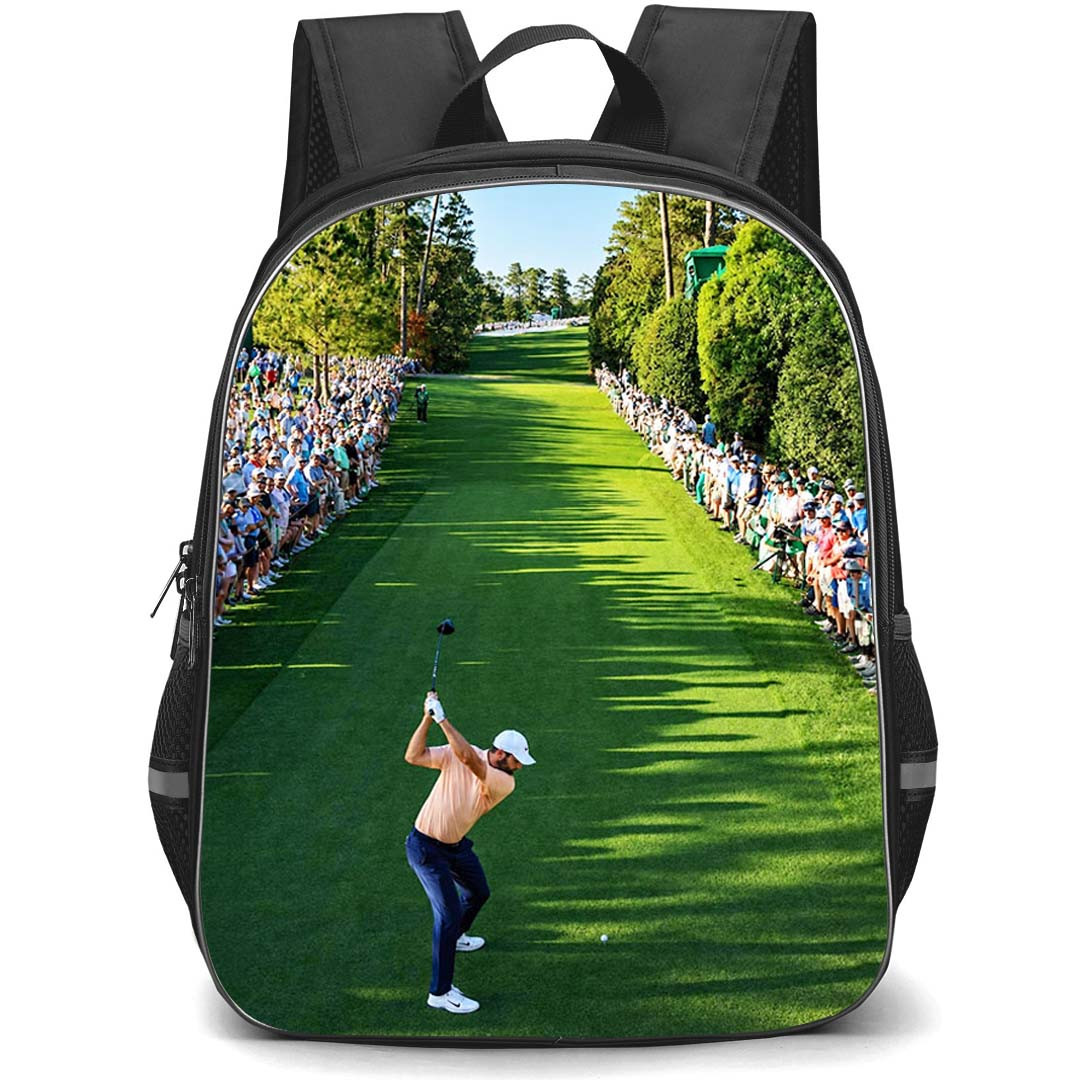 Golf Scottie Scheffler Backpack School Bag StudentPack - Scottie Scheffler Iconic Golf Crowd Scene Poster