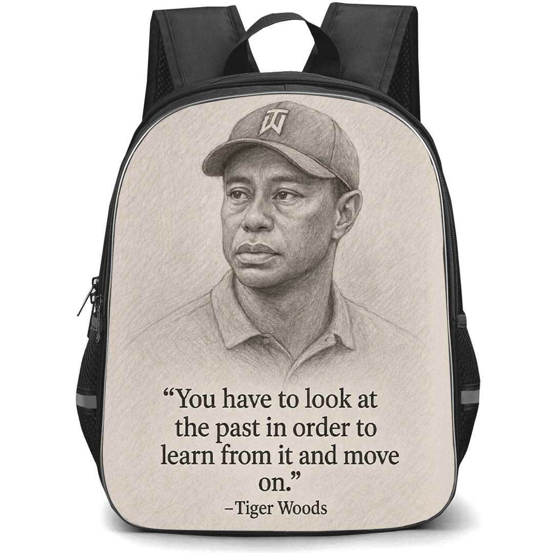 Golf Tiger Woods Backpack School Bag StudentPack - Tiger Woods Quote Sketch Poster