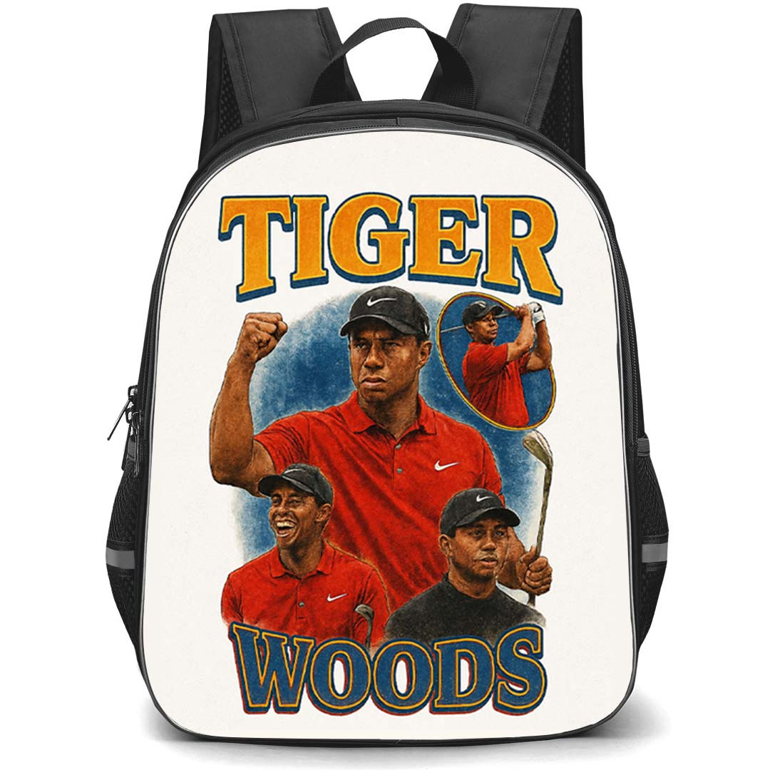 Golf Tiger Woods Backpack School Bag StudentPack - Tiger Woods Vintage Golf Tribute Poster