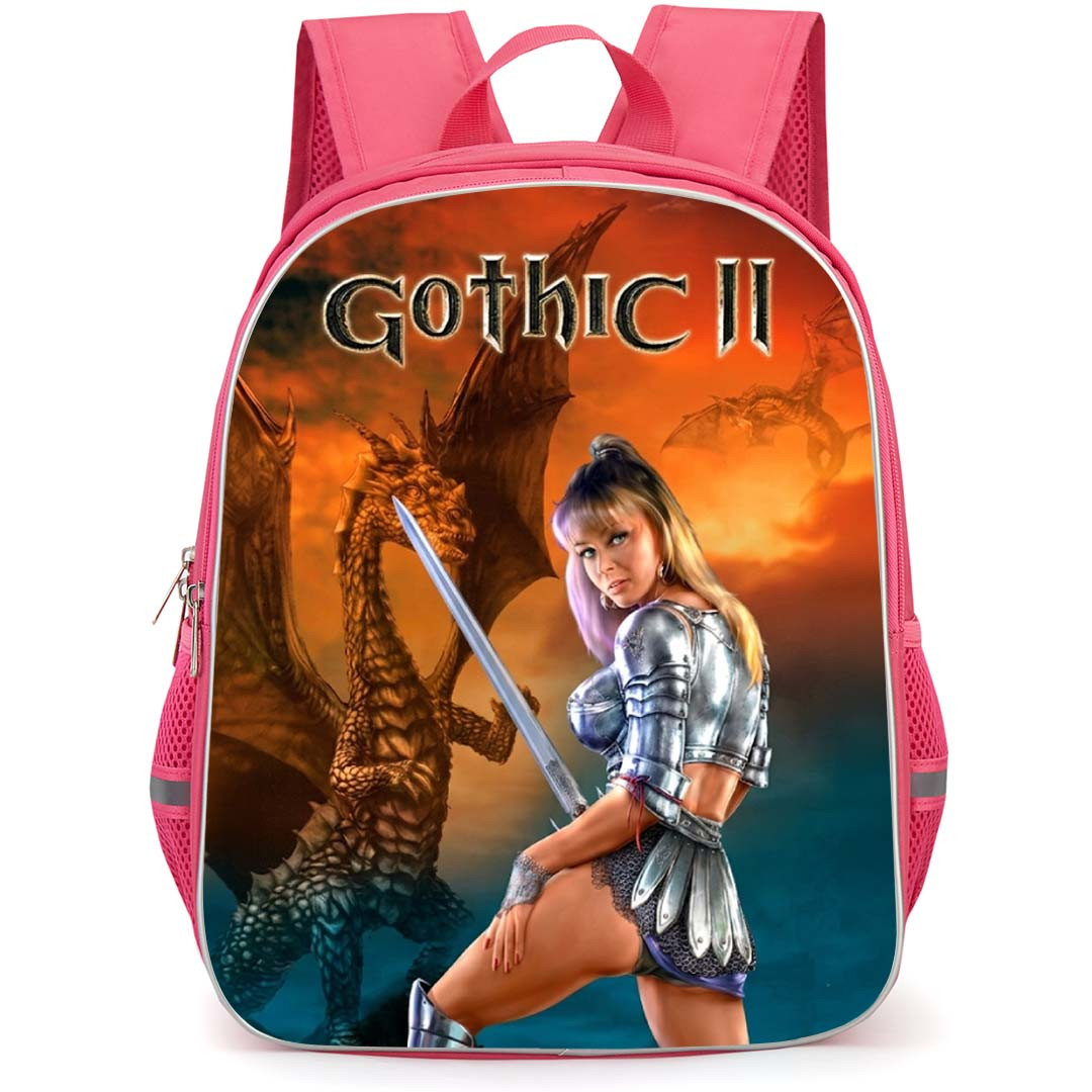 Gothic Backpack School Bag StudentPack - Gothic Back Fierce Dragon Portrait Poster