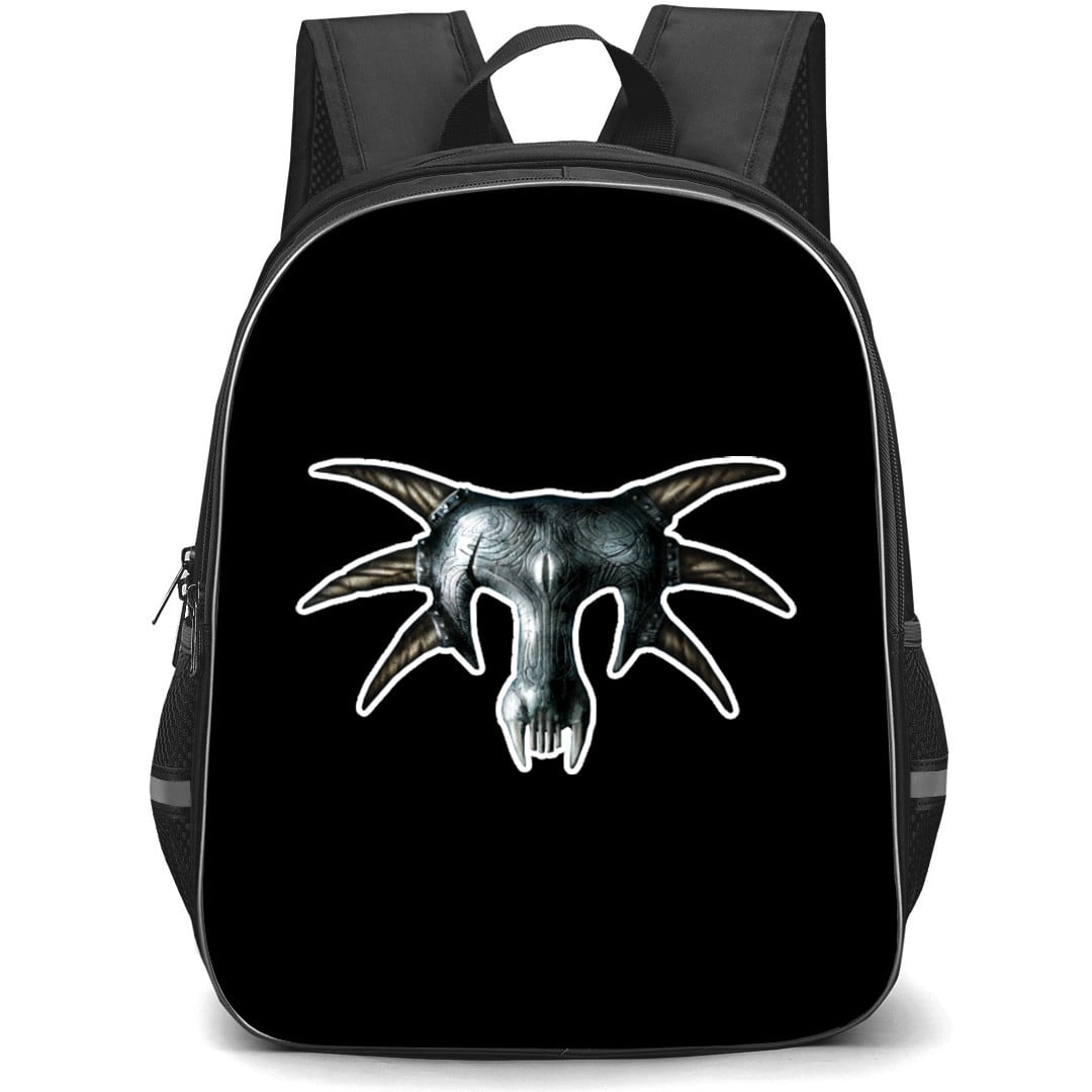 Gothic Backpack School Bag StudentPack - Gothic Game Skull Logo Sticker
