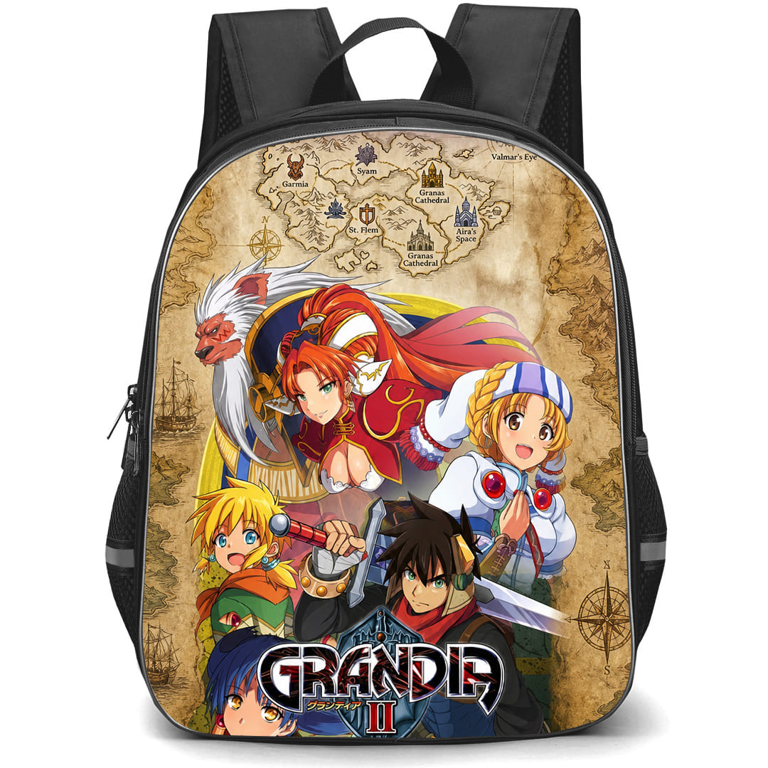 Grandia Backpack School Bag StudentPack - Grandia 2 Characters Map Game Poster