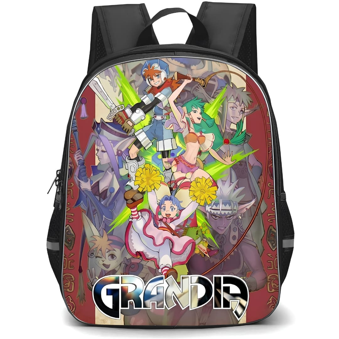 Grandia Backpack School Bag StudentPack - Grandia Characters Happy Collage Game Poster