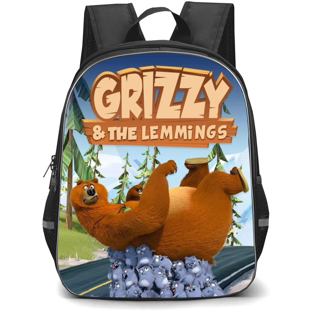 Grizzy and The Lemmings Backpack School Bag StudentPack - Carrying Griz Mountain Highway