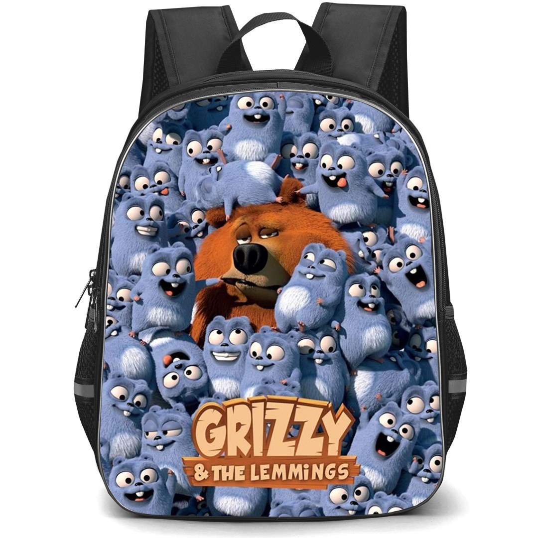 Grizzy and The Lemmings Backpack School Bag StudentPack - Smirk Leming Crowded series Poster