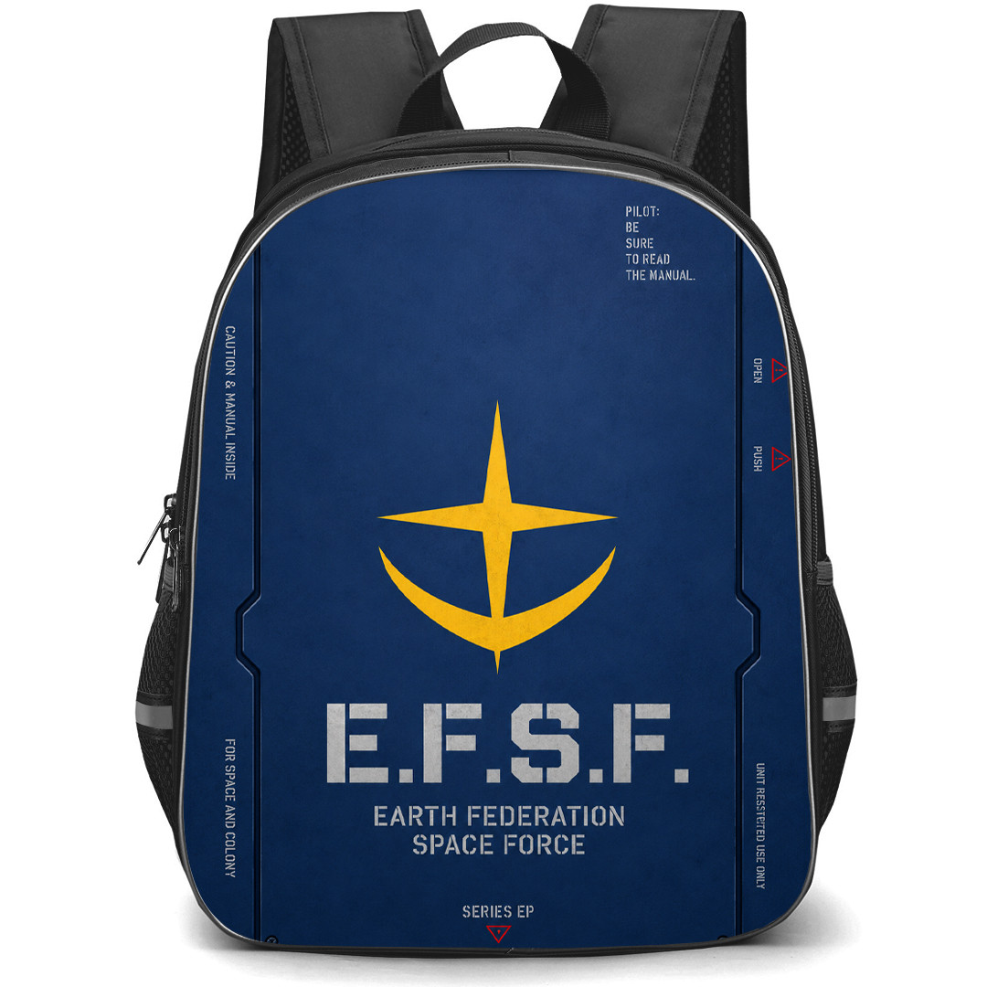 Gundam Backpack School Bag StudentPack - Gundam EFSF Tactical Emblem Poster