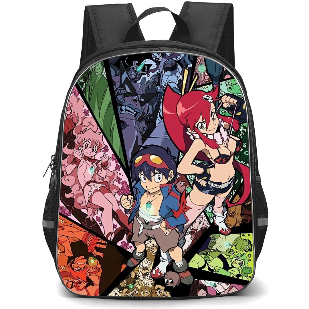 Gurren Lagann Backpack StudentPack - Characters Collage Comic Background