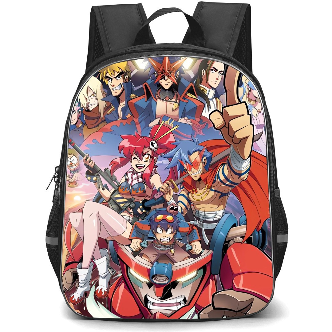 Gurren Lagann Backpack StudentPack - Characters Riding Robot Cross Arms Pose