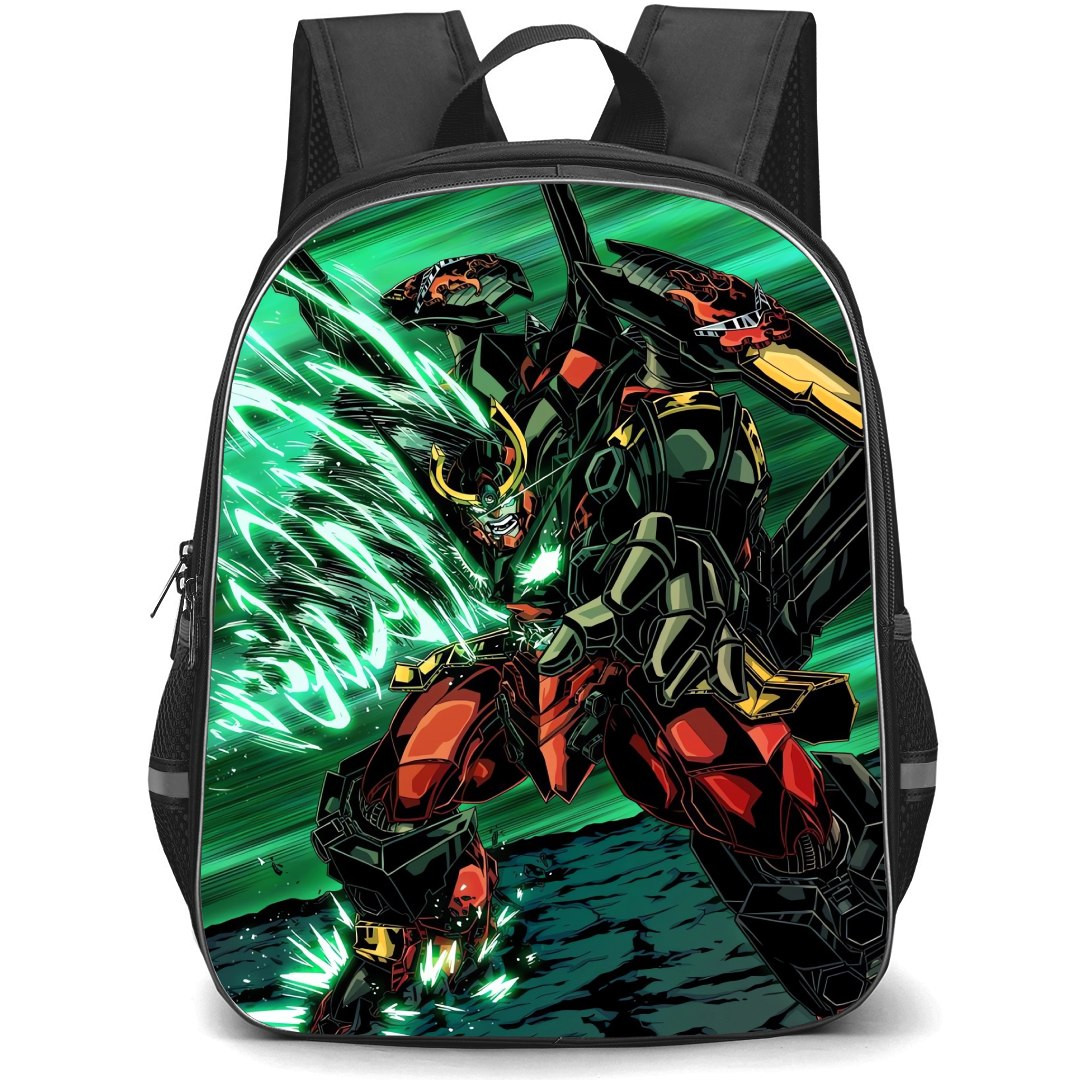 Gurren Lagann Backpack StudentPack - Gurren Lagann Drill Attack Green Background
