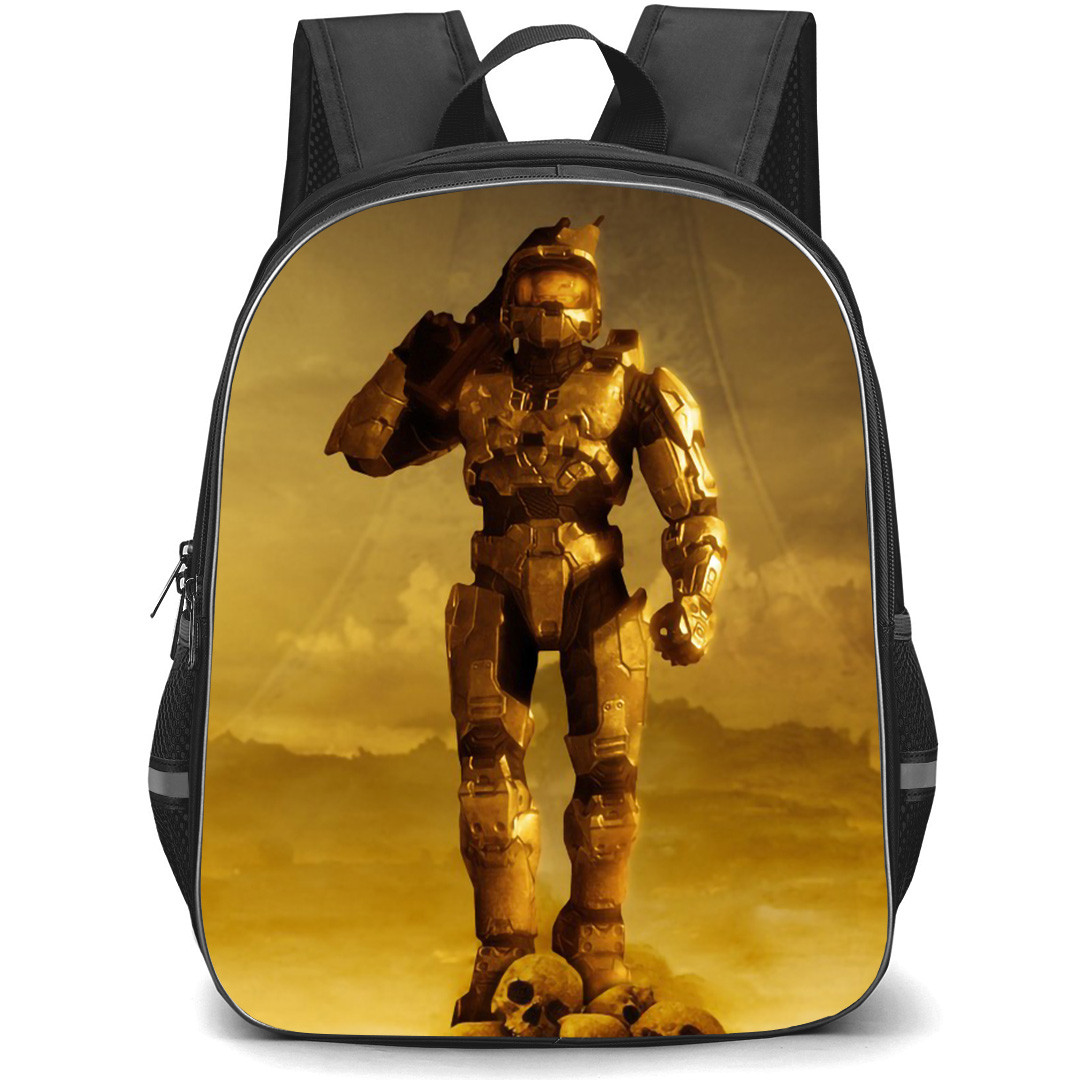 Halo Master Chief Backpack StudentPack - Master Chief Stand On Skulls