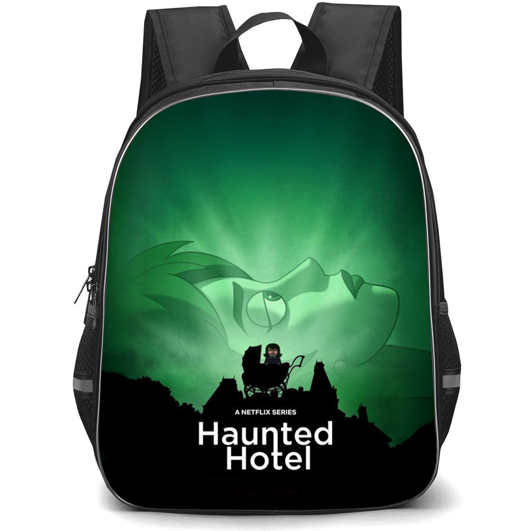 Haunted Hotel Backpack School Bag StudentPack - Baby Cart Shadow Katherine Face Green Background