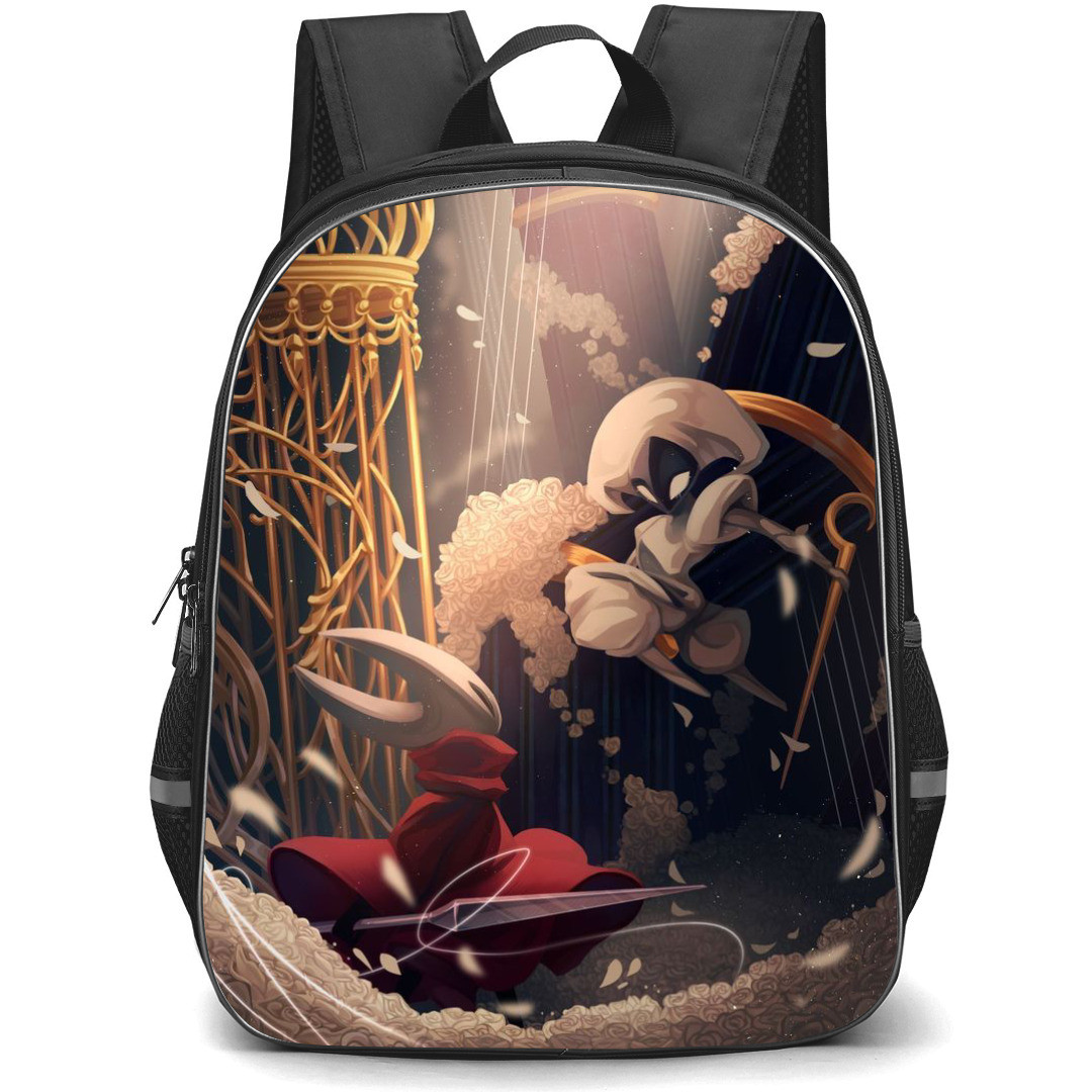 Hollow Knight Silksong Backpack School Bag StudentPack - Hornet And Lace Fighting Poster