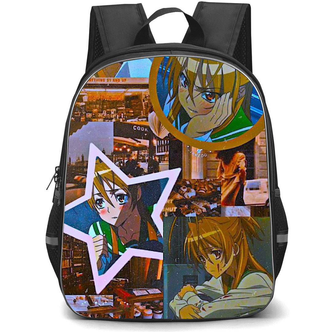 Highschool Of The Dead Rei Miyamoto Backpack School Bag StudentPack - Rei Miyamoto Retro Portrait Collage