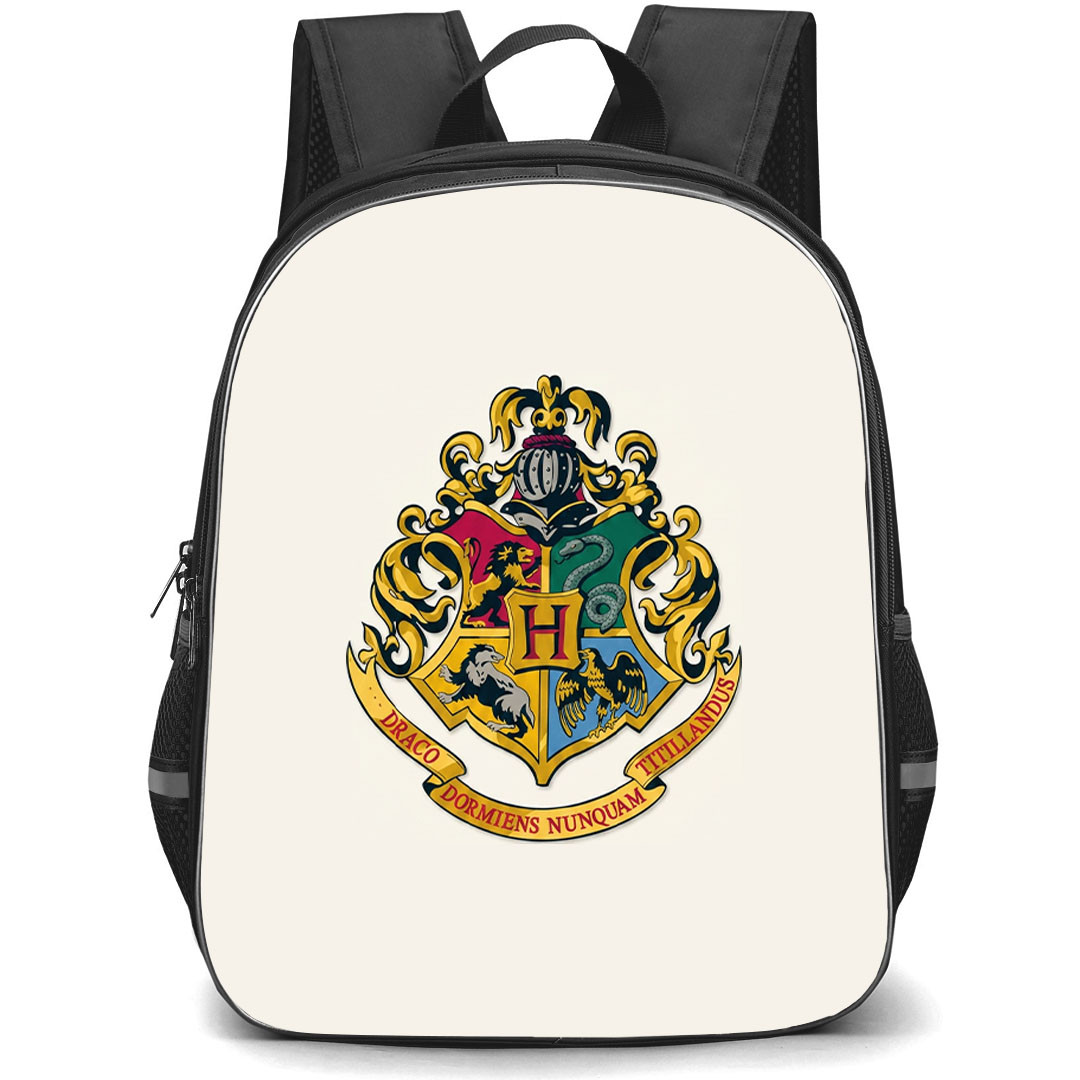 Harry Potter Backpack School Bag StudentPack - Harry Potter Hogwart Crest On Beige Background