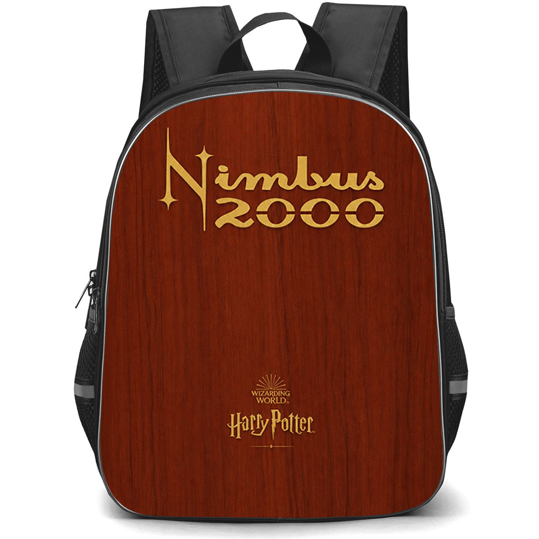 Harry Potter Backpack School Bag StudentPack - Harry Potter Nimbus 2000 Wood Grain Poster