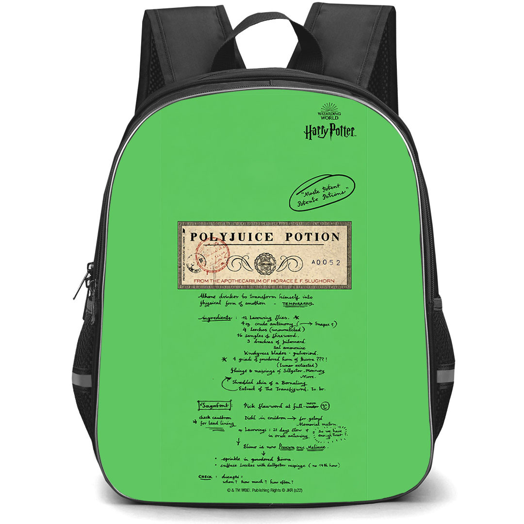 Harry Potter Backpack School Bag StudentPack - Harry Potter Polyjuice Potion Notes On Green Background