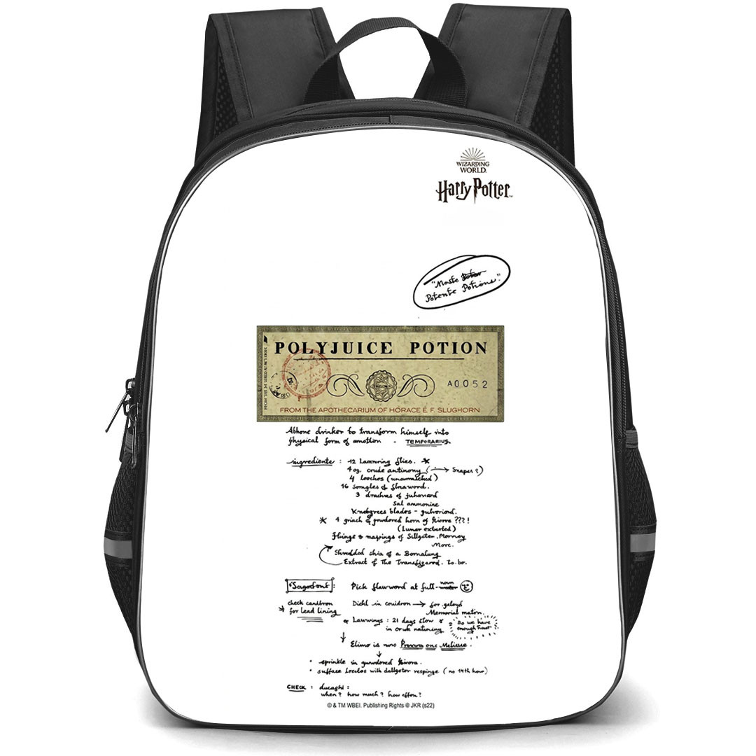Harry Potter Backpack School Bag StudentPack - Harry Potter Polyjuice Potion Notes On White Background