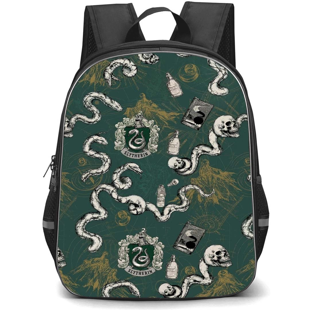 Harry Potter Backpack School Bag StudentPack - Harry Potter Slytherin Snake Pattern Art Poster