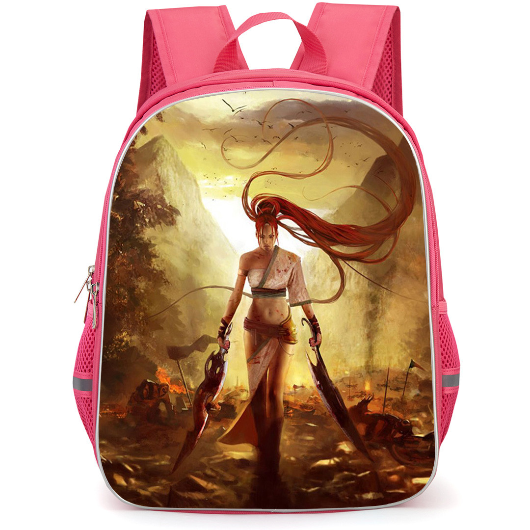 Heavenly Sword Nariko Backpack School Bag StudentPack - Heavenly Sword Nariko Walking With Swords Drawn Poster