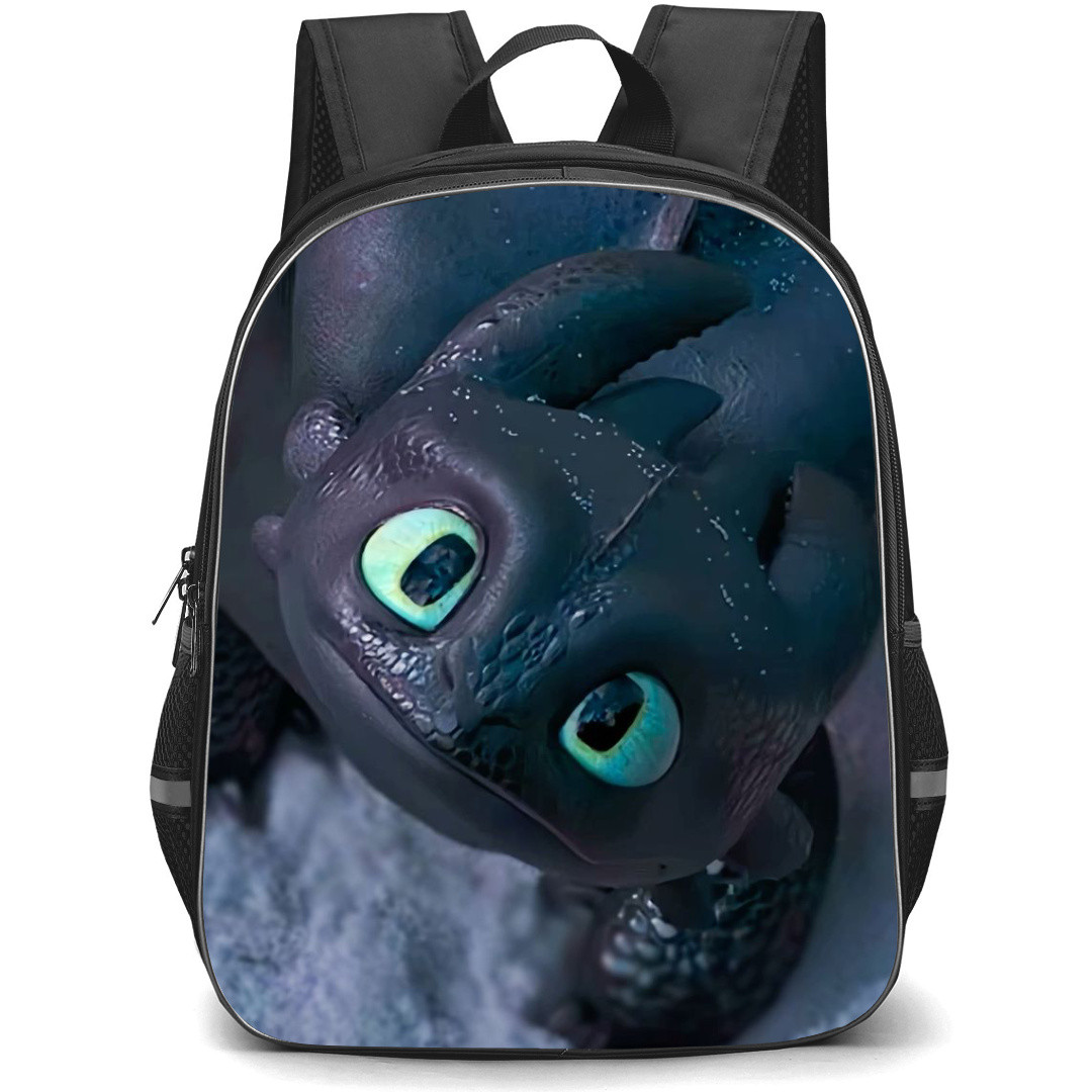 How To Train Your Dragon Night Fury Backpack StudentPack - Night Fury Cutest Toothless Looking Up Poster