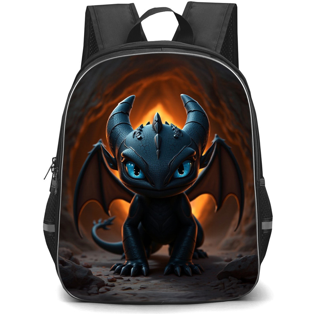 How To Train Your Dragon Night Fury Backpack StudentPack - Night Fury Standing On Cave 3D Art Poster