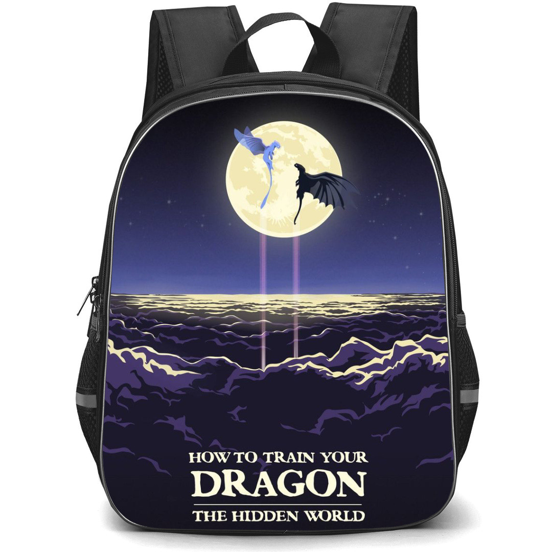 How To Train Your Dragon Backpack StudentPack - Toothless And Light Fury Illustration Art Poster