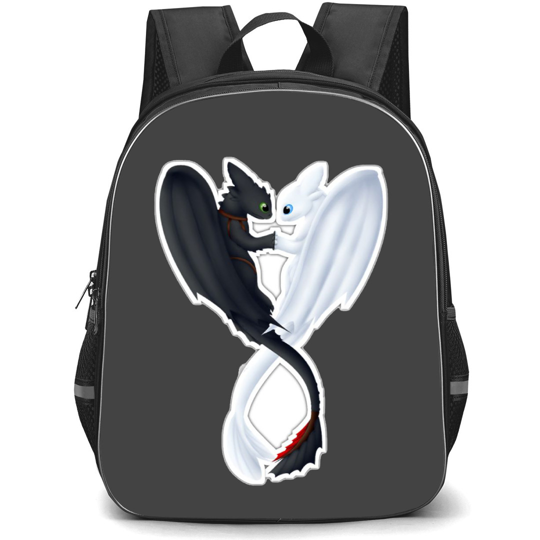 How To Train Your Dragon Backpack StudentPack - Toothless And Light Fury Together Sticker