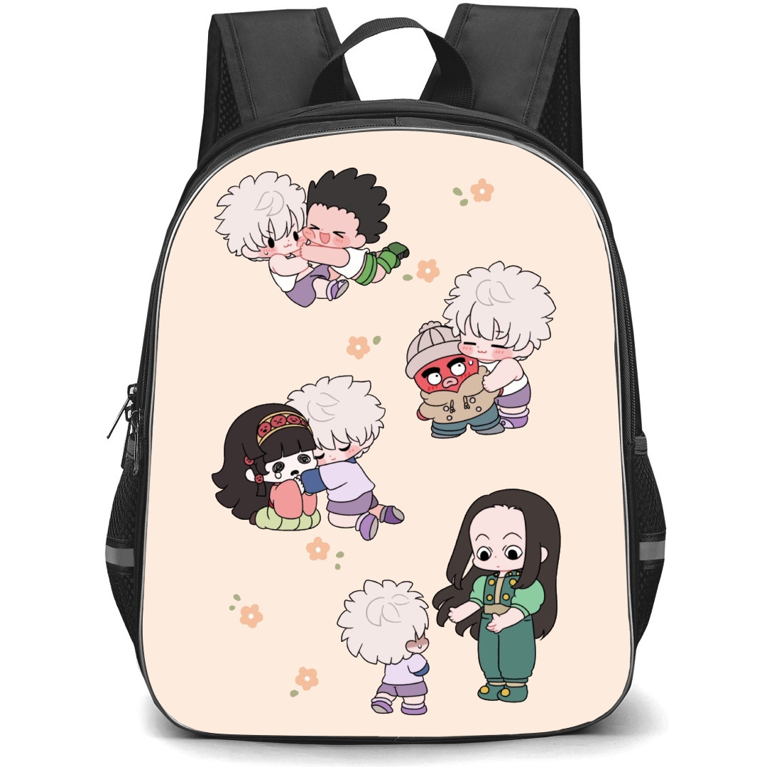 Hunter X Hunter Backpack StudentPack - Hunter X Hunter Characters Chibi Art Pattern Art On Beige Background