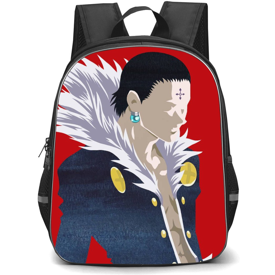 Hunter X Hunter Chrollo Lucilfer Backpack StudentPack - Hunter X Hunter Chrollo Lucilfer Minimalist On Red Background