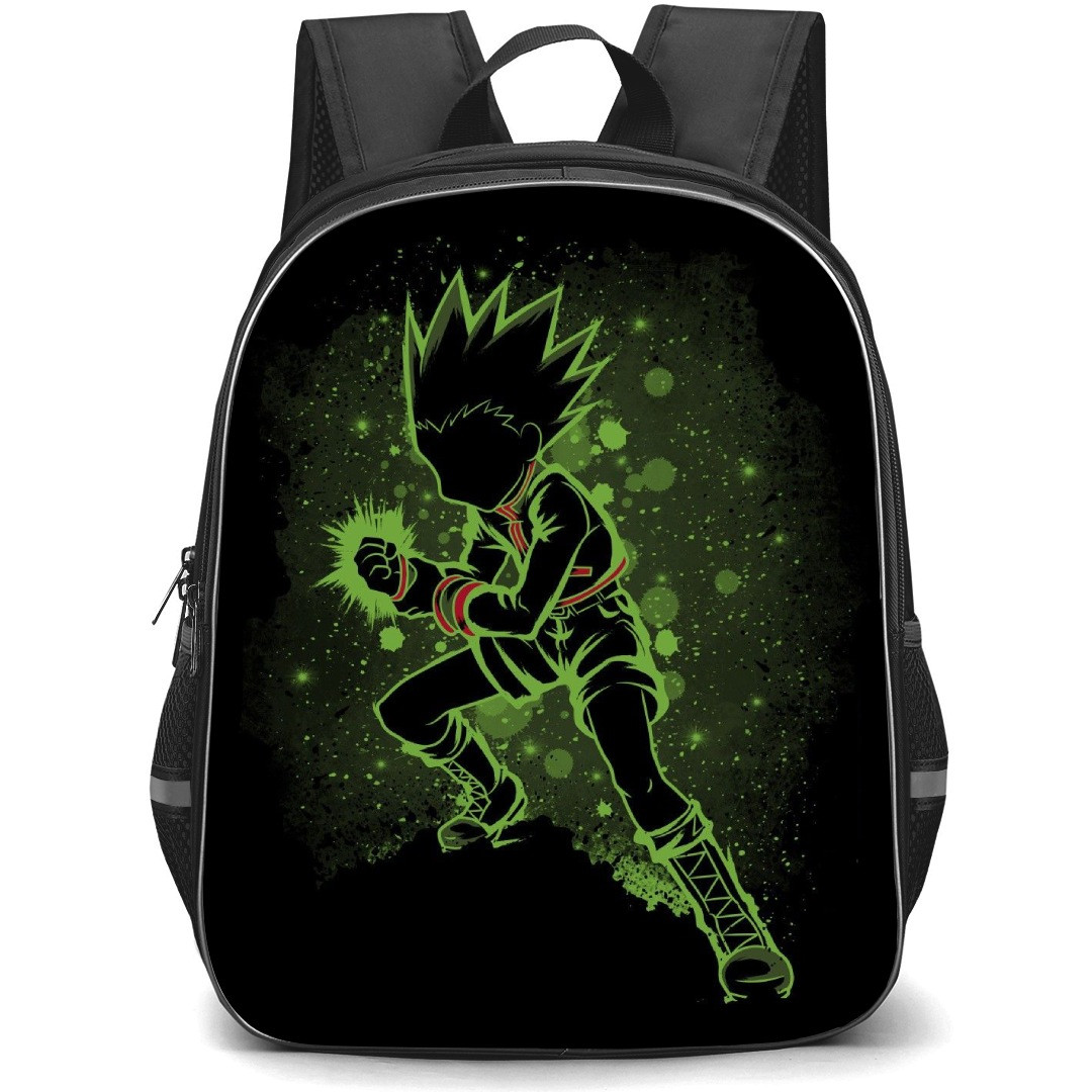 Hunter X Hunter Gon Freecss Backpack StudentPack - Hunter X Hunter Gon Freecss Attack Mode Minimalist On Black Background