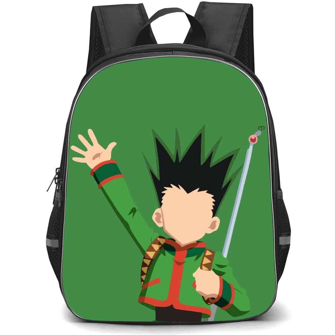 Hunter X Hunter Gon Freecss Backpack StudentPack - Hunter X Hunter Gon Freecss Minimalist On Green Background