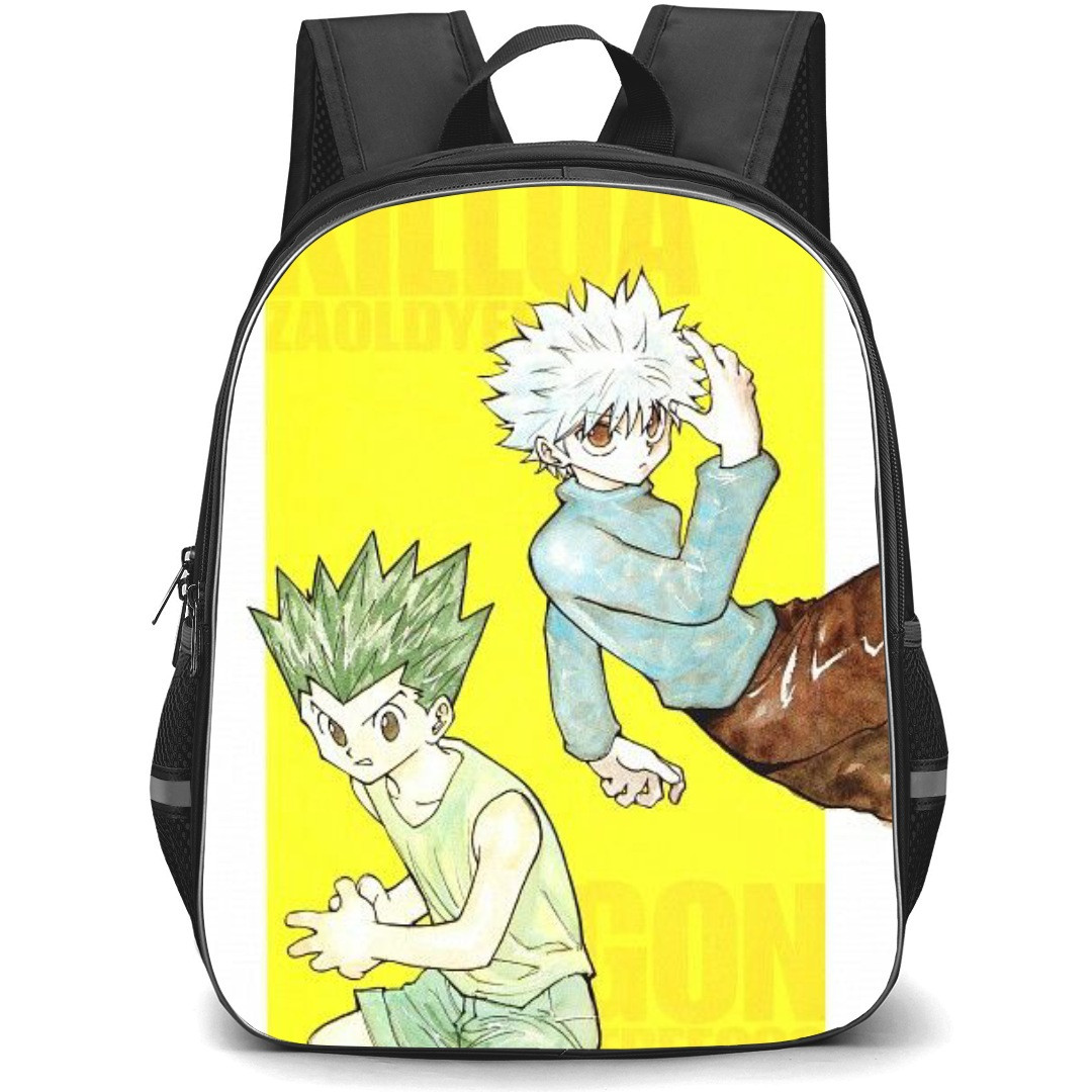 Hunter X Hunter Backpack StudentPack - Hunter X Hunter Gon Freecss Killua Zoldyck Portrait Comic Art