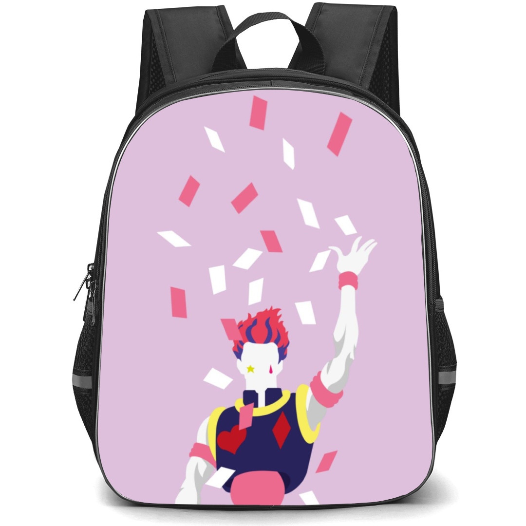 Hunter X Hunter Hisoka Backpack StudentPack - Hunter X Hunter Hisoka Minimalist On Pink Background