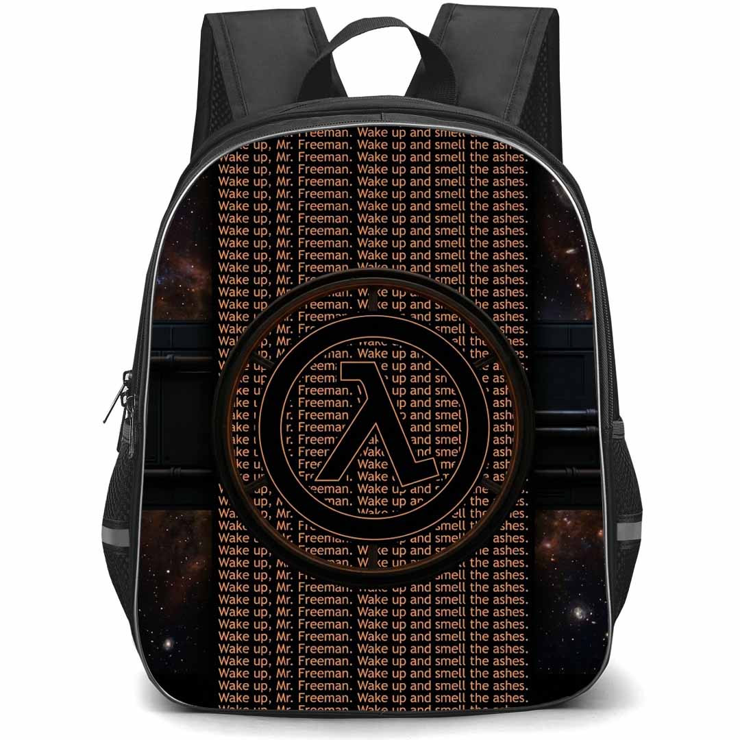 Half-Life Backpack School Bag StudentPack - Half-Life Wake Up Mr Freeman Phrase Poster