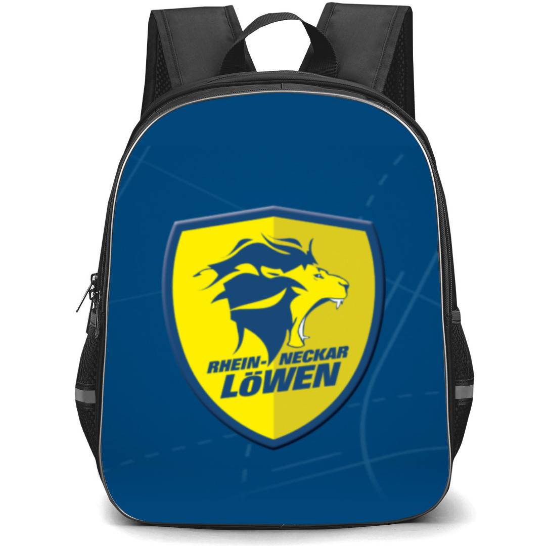 Rhein Neckar Lowen Backpack School Bag StudentPack - Logo Blue Lines Background