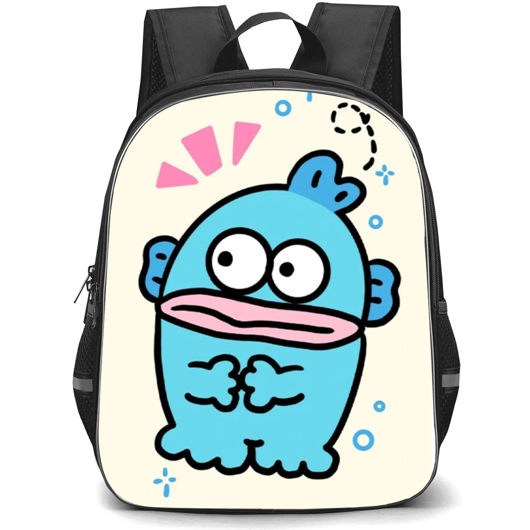 Hangyodon Sanrio Backpack StudentPack - Hangyodon Sanrio Pattern Art On Beige Background