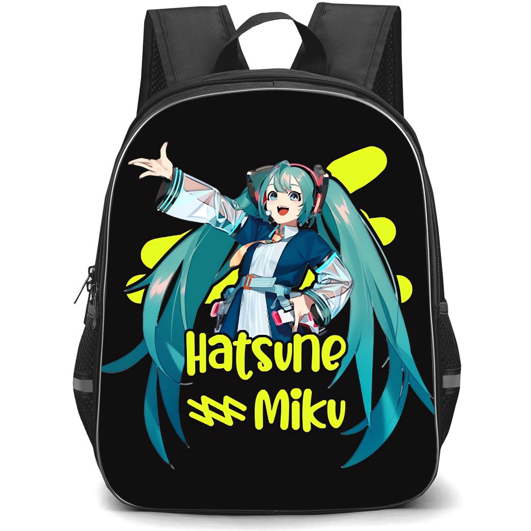 Hatsune Miku Backpack StudentPack - Hatsune Miku Performing Black Background