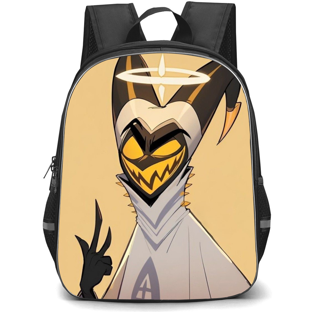 Hazbin Hotel Adam Backpack StudentPack - Adam Illustration Art On Beige Background