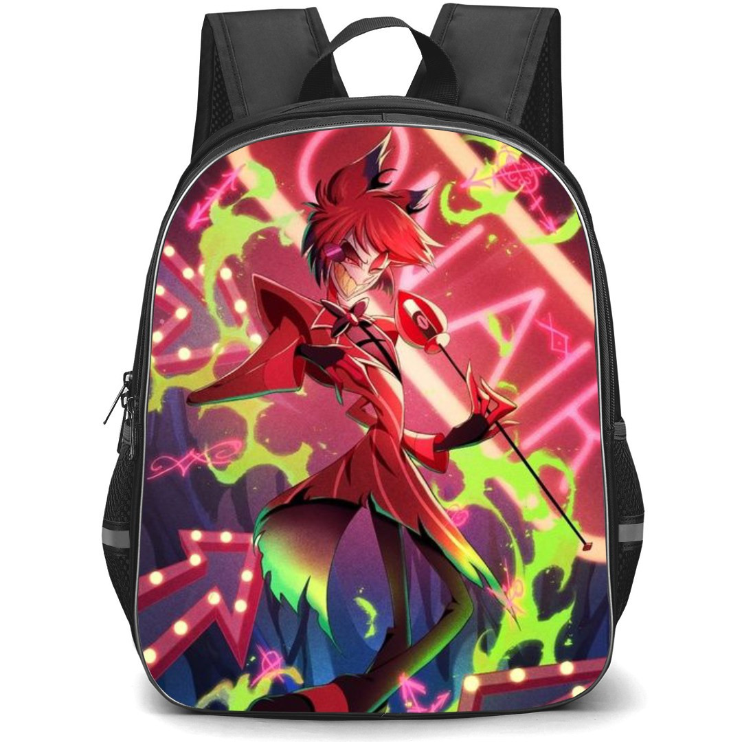 Hazbin Hotel Alastor Backpack StudentPack - Alastor Entertaining Fire Illustration Art