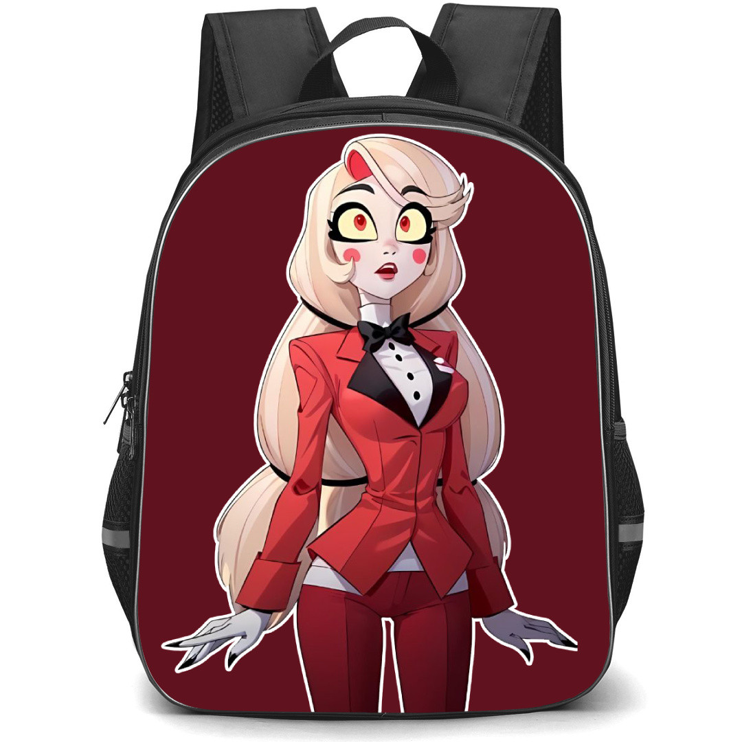 Hazbin Hotel Charlie Morningstar Backpack StudentPack - Charlie Morningstar Wear Red Suit Sticker