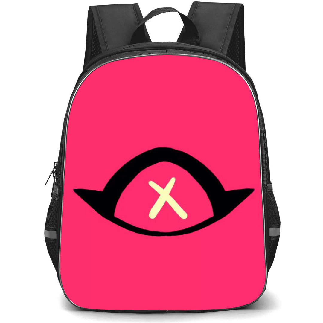 Hazbin Hotel Cherri Bomb Backpack StudentPack - Cherri Bomb Eye Illustration On Pink Background