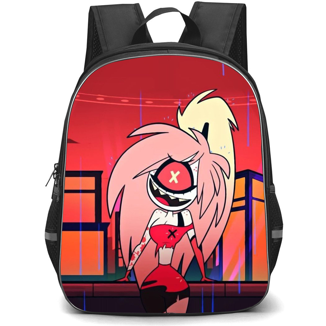 Hazbin Hotel Cherri Bomb Backpack StudentPack - Cherri Bomb Standing On Red City Background