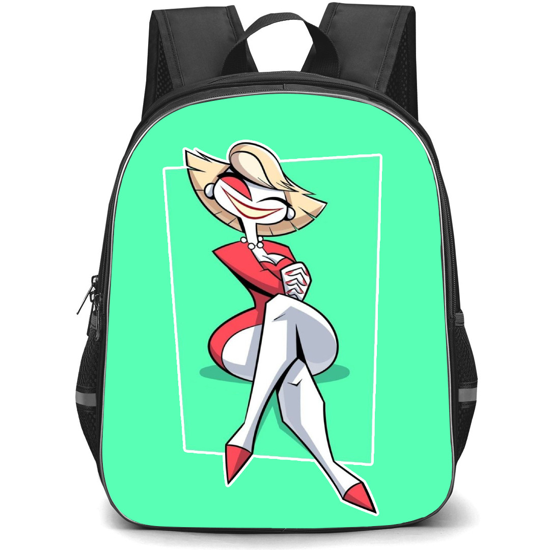 Hazbin Hotel Katie Killjoy Backpack StudentPack - Katie Killjoy Sitting Illustration Art On Green Background Sticker