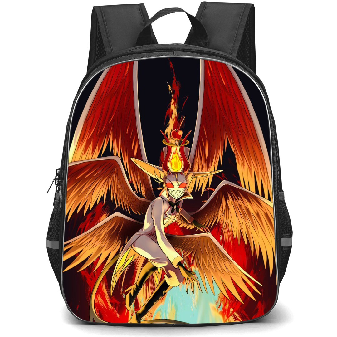 Hazbin Hotel Lucifer Morningstar Backpack StudentPack - Lucifer Morningstar With Big Wings Illustration Art