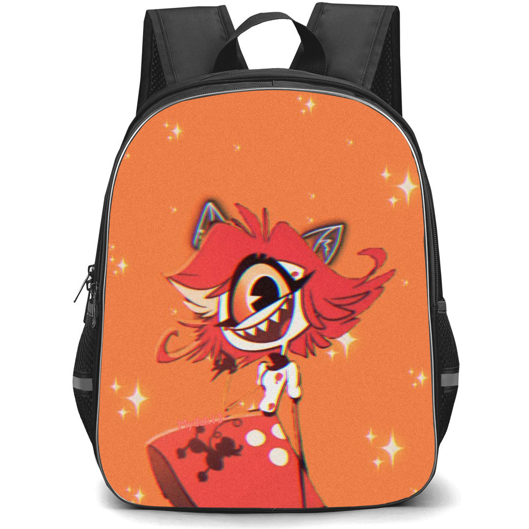 Hazbin Hotel Niffty Backpack StudentPack - Niffty On Orange Background Poster