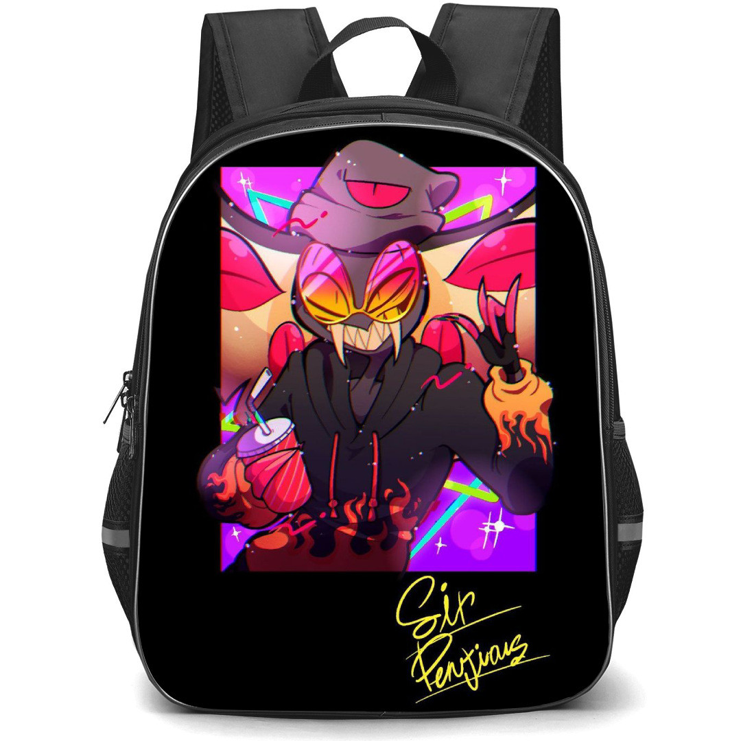 Hazbin Hotel Sir Pentious Backpack StudentPack - Sir Pentious Cyberpunk Style Fan Art Poster