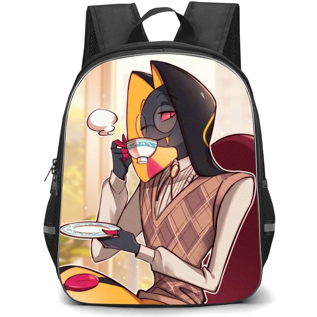 Hazbin Hotel Sir Pentious Backpack StudentPack - Sir Pentious Drinking Tea Illustration Art